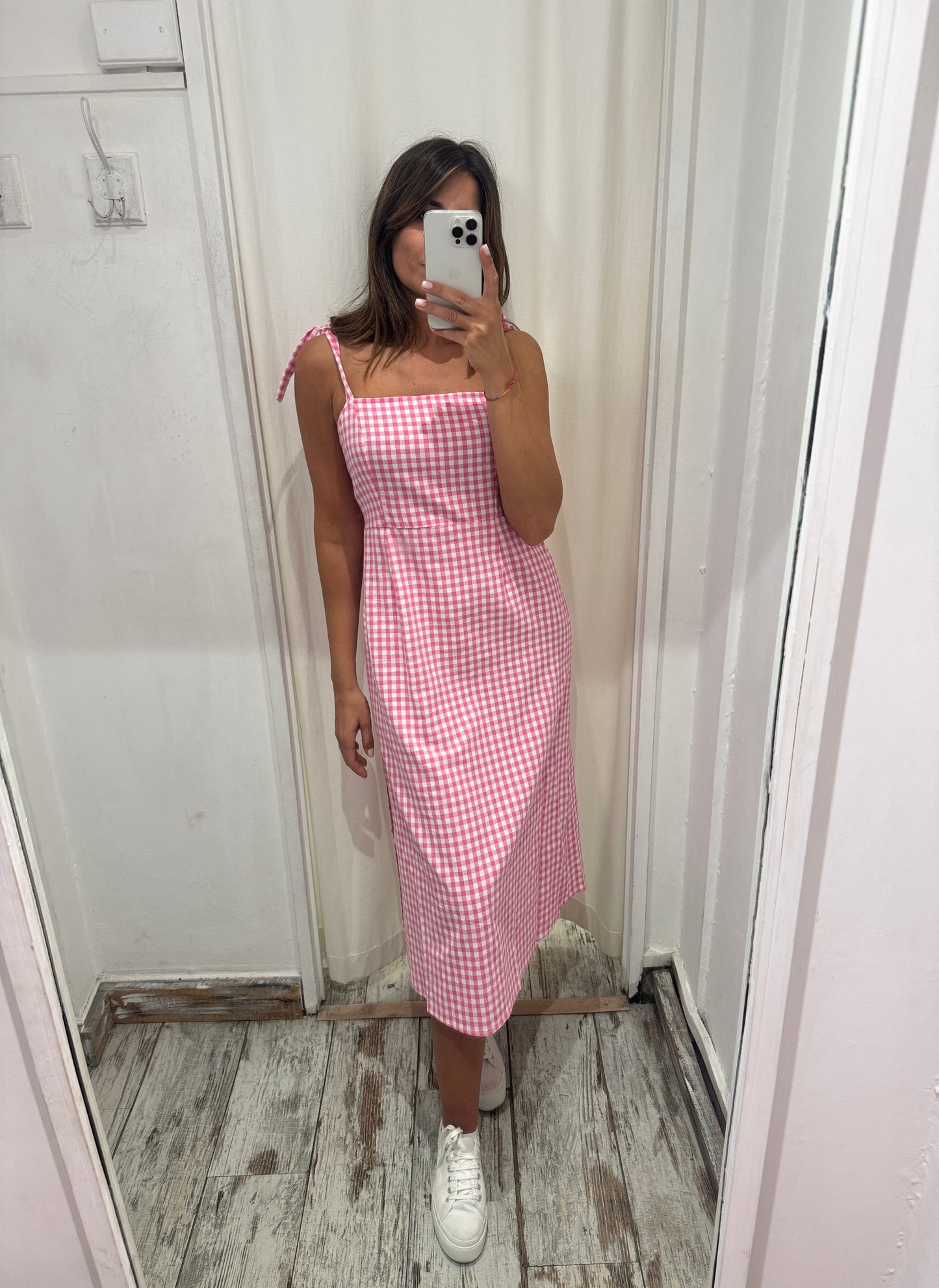 ABITO MIDÌ VICHY ROSA