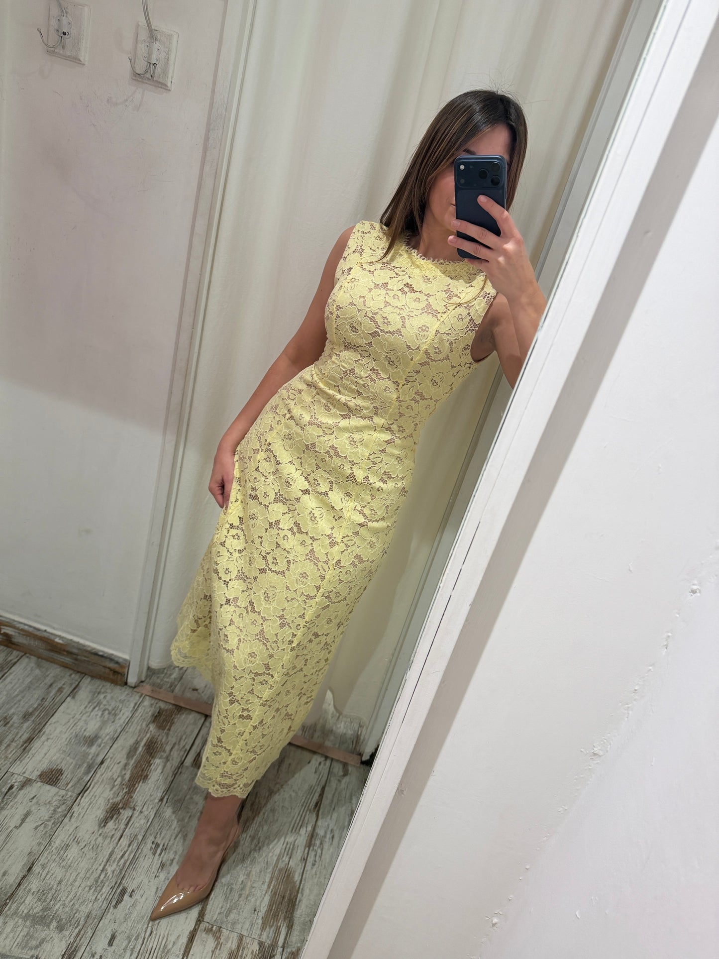 NEW COLLECTION - ABITO LONGUETTE PIZZO GIALLO