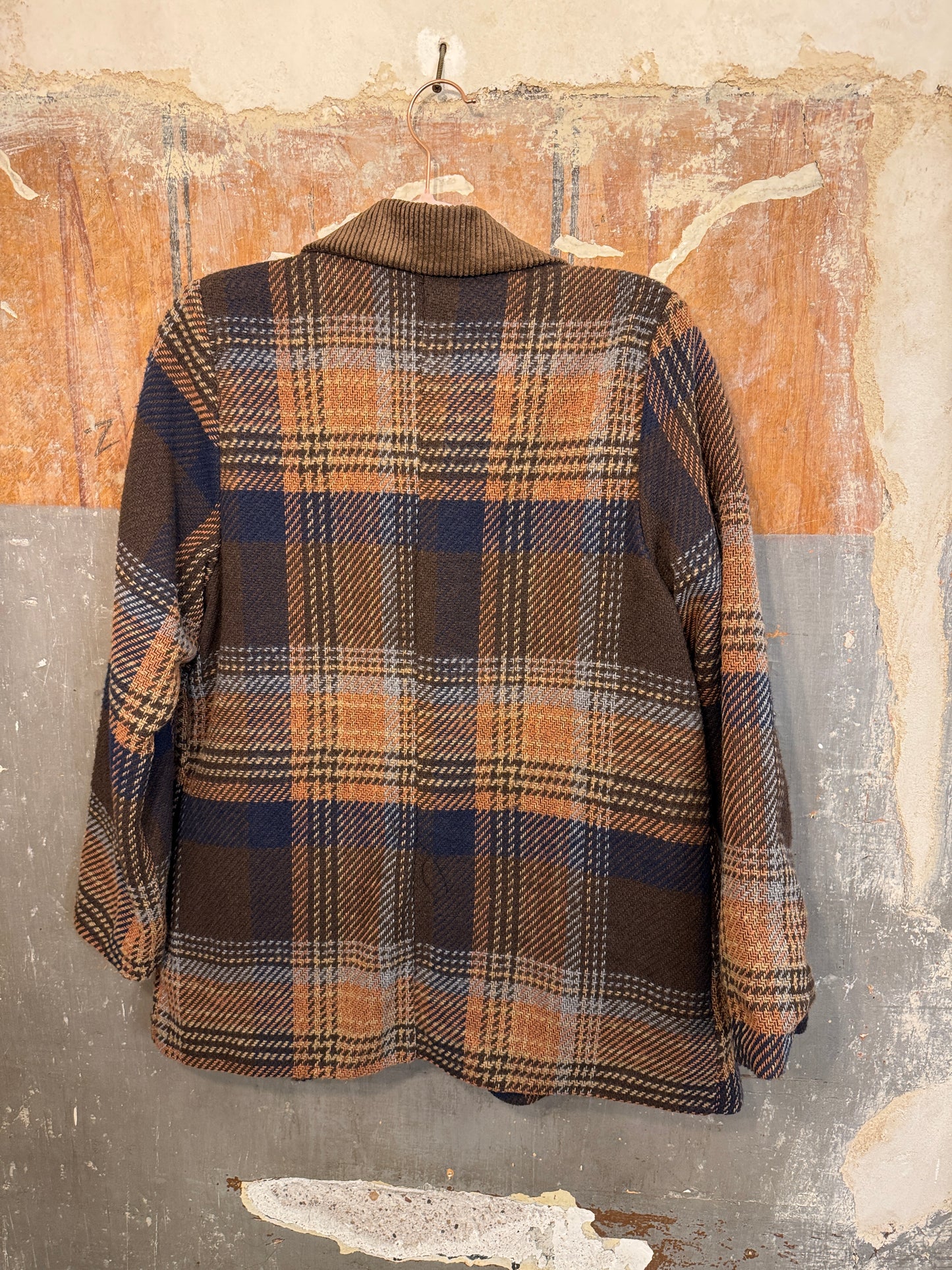 BLAZER OVER PRINCIPE DI GALLES MARRONE BLU E MATTONE