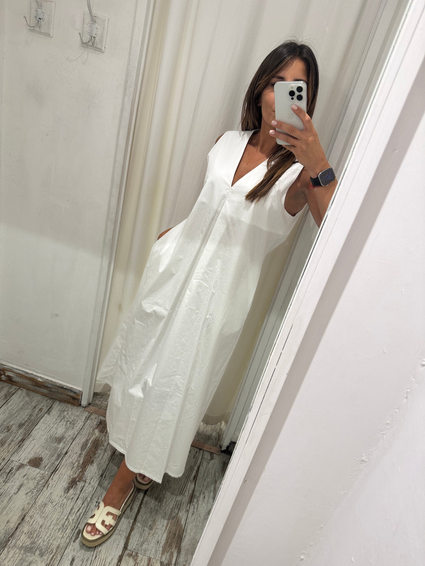 ABITO LONGUETTE COTONE BIANCO