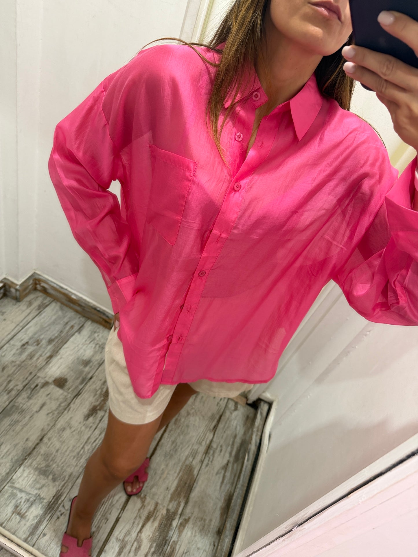CAMICIA FUCSIA VELATA