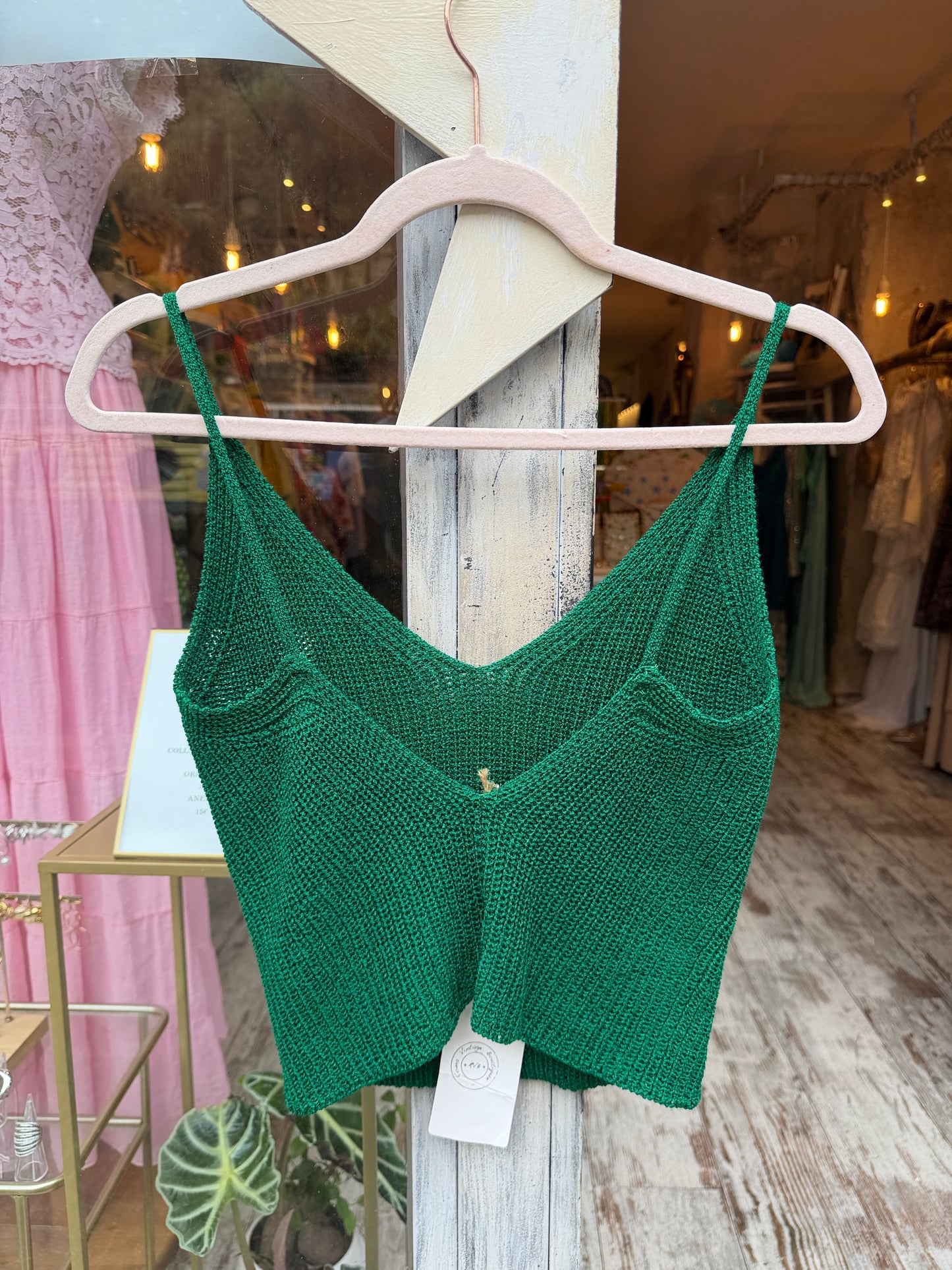 TOP CROP MAGLIA VERDE