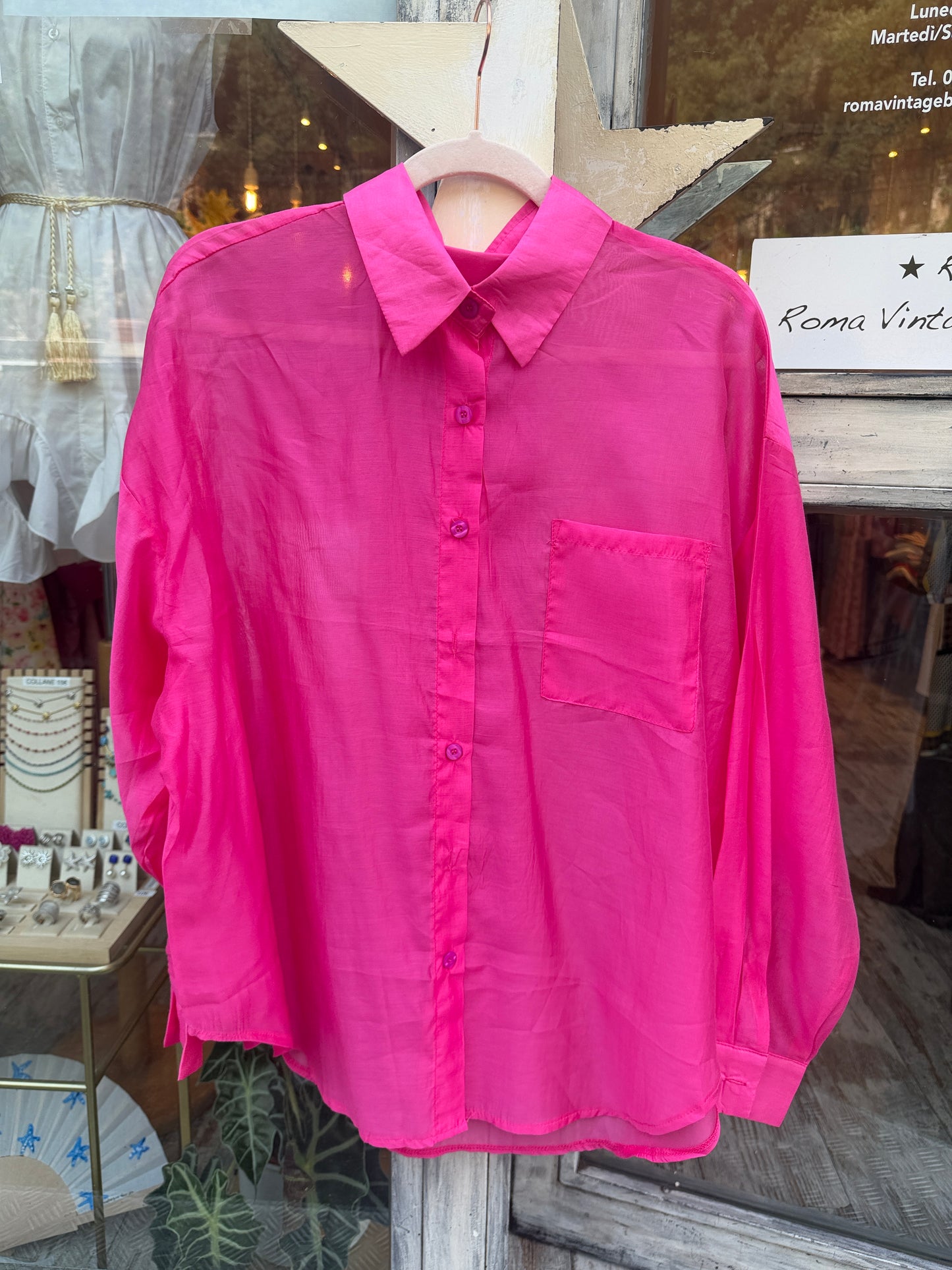 CAMICIA FUCSIA VELATA