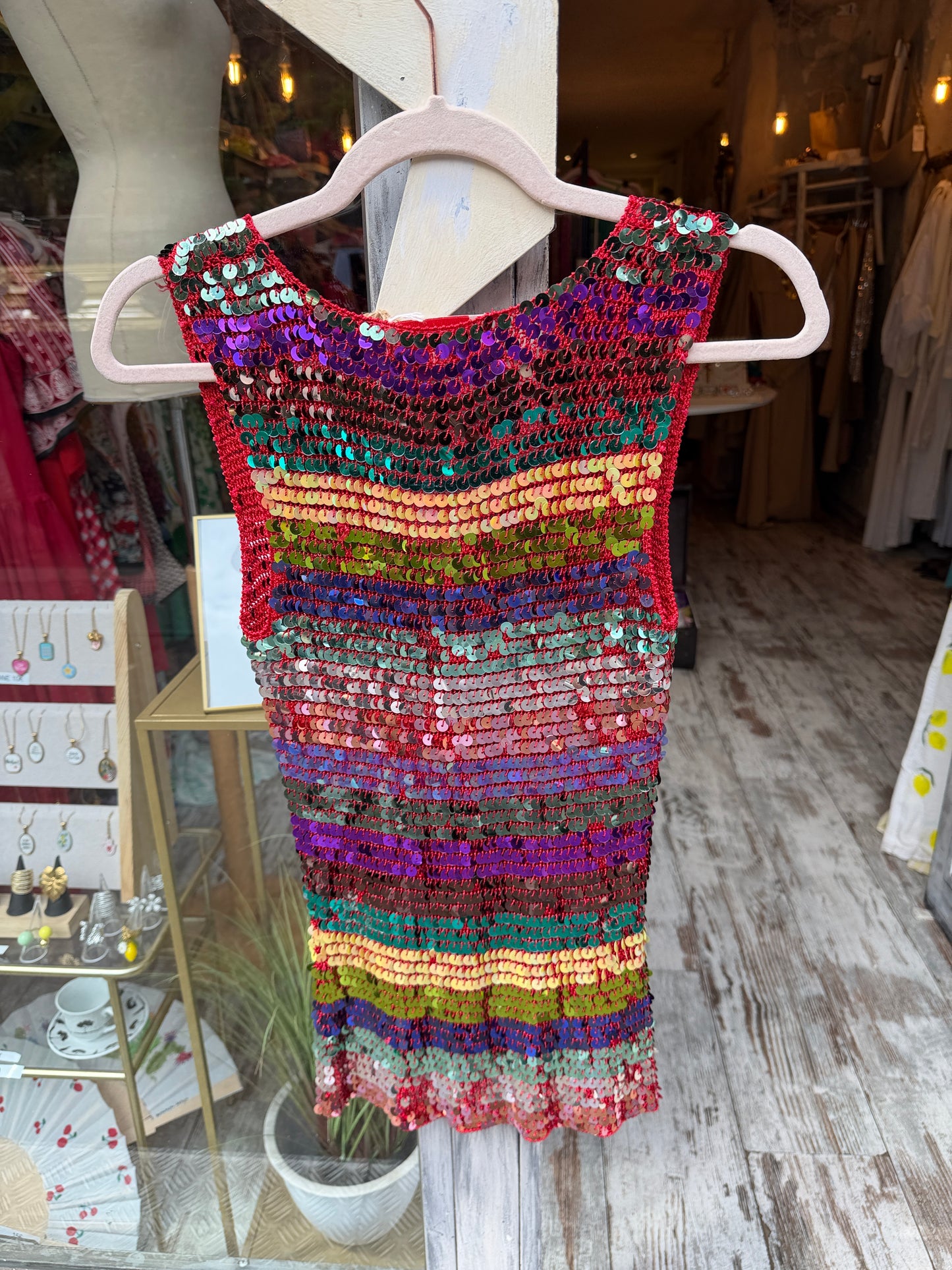NEW COLLECTION - TOP RENÉ DEHRY PAILLETTES ROSSO