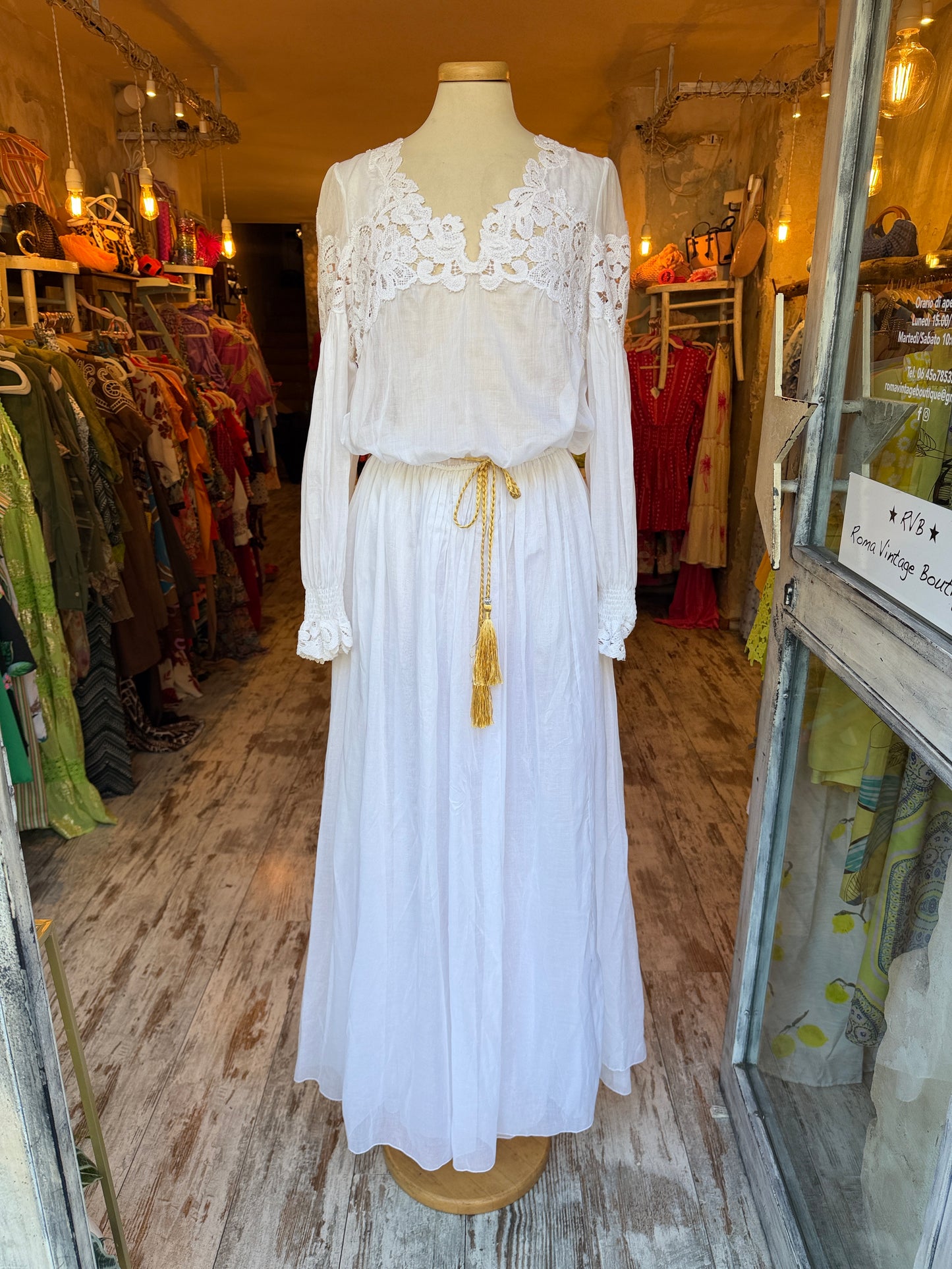 ABITO ERMANNO SCERVINO VELATO BIANCO CON PIZZO