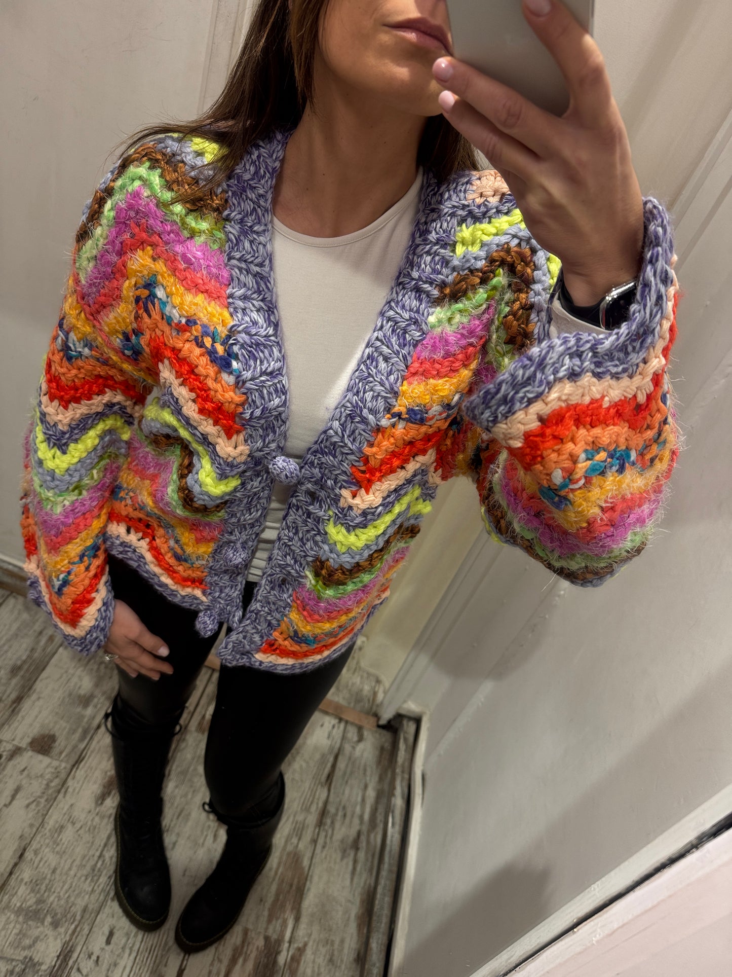 NEW COLLECTION - CARDIGAN UNCINETTO MULTICOLOR