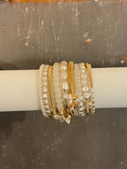 BRACCIALE SPIRALE CON PERLINE