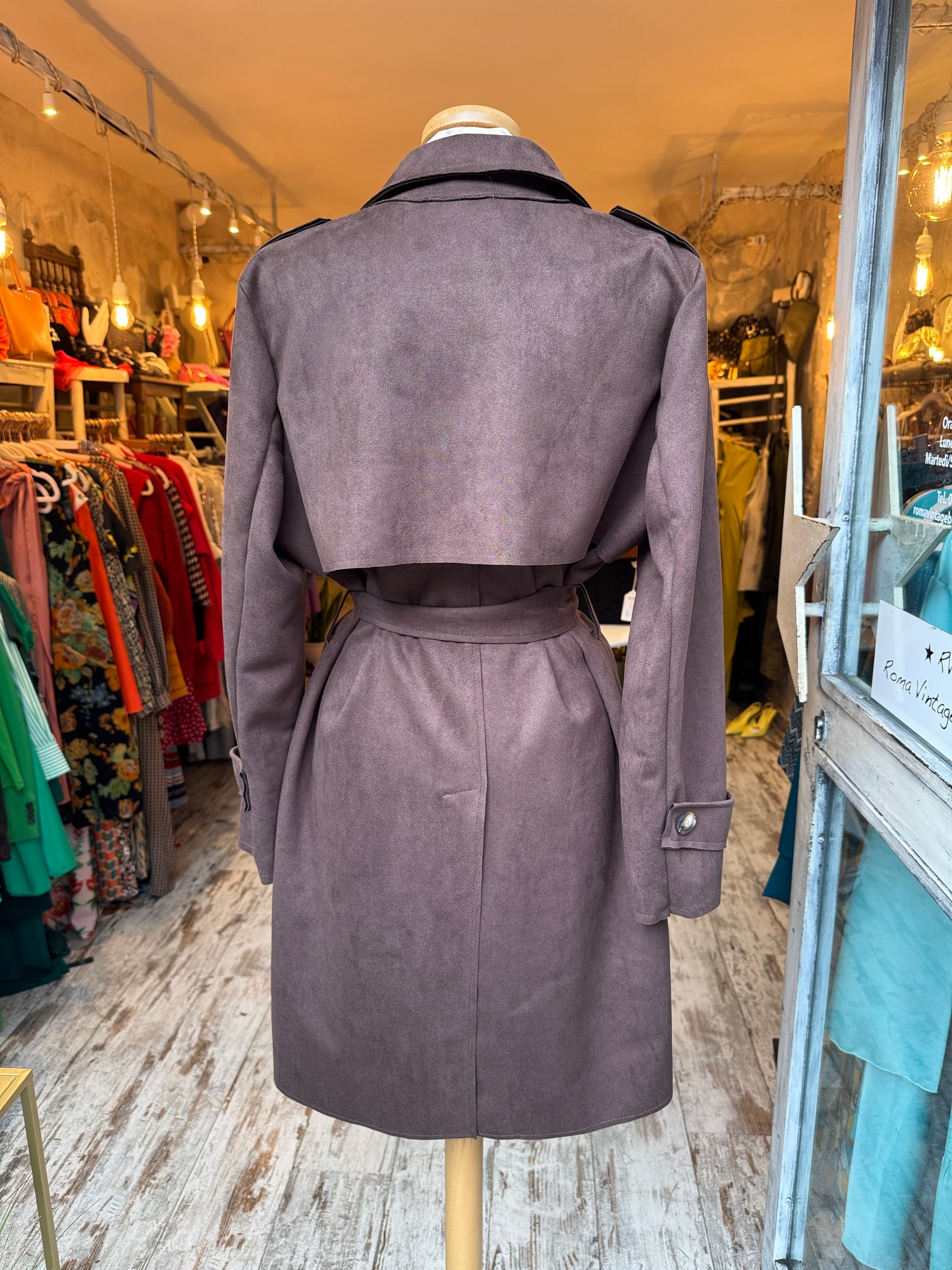 TRENCH SUEDE TESTA DI MORO