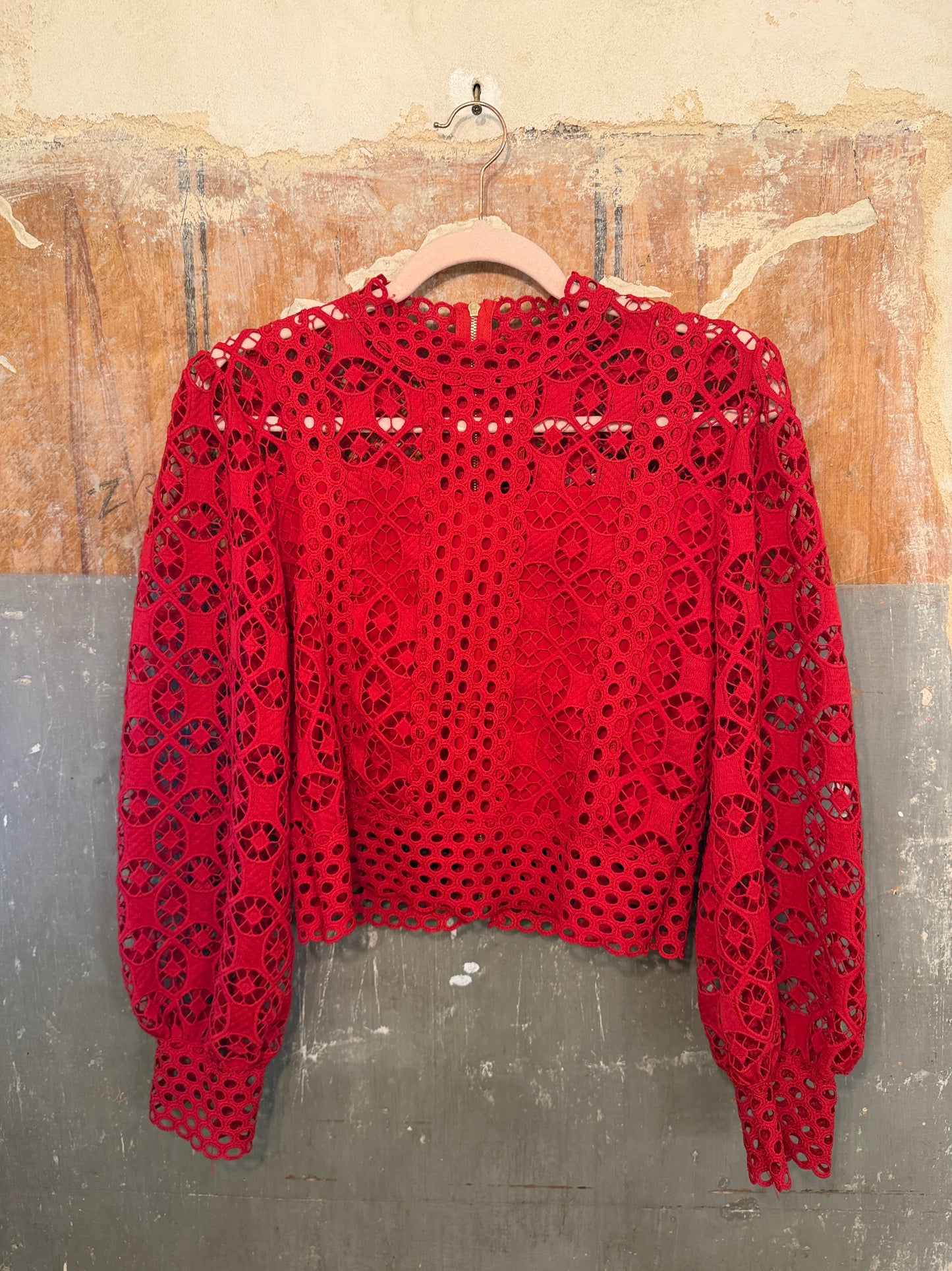 BLUSA MACRAMÈ ROSSA
