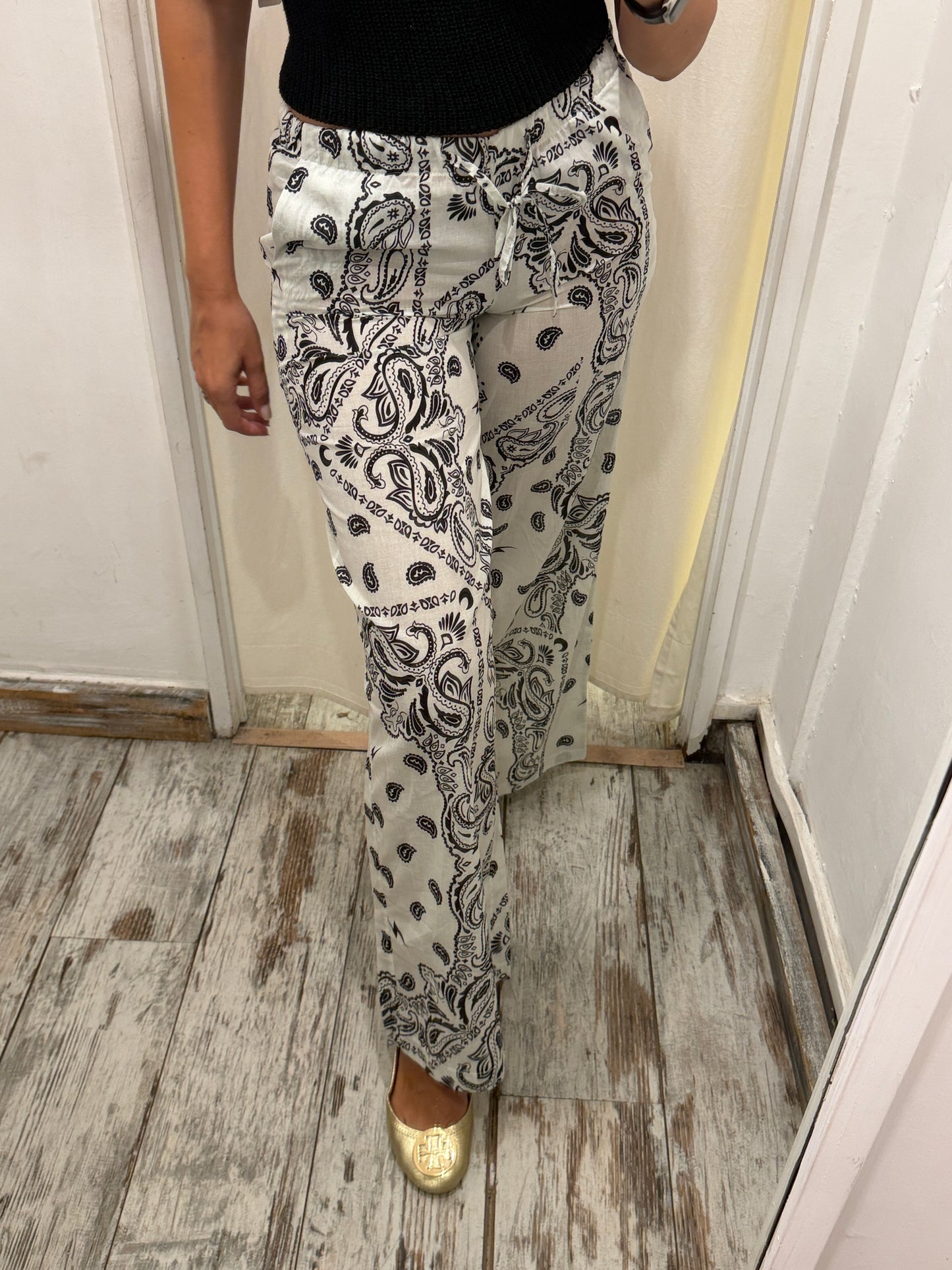 PANTALONE BANDANA BIANCO