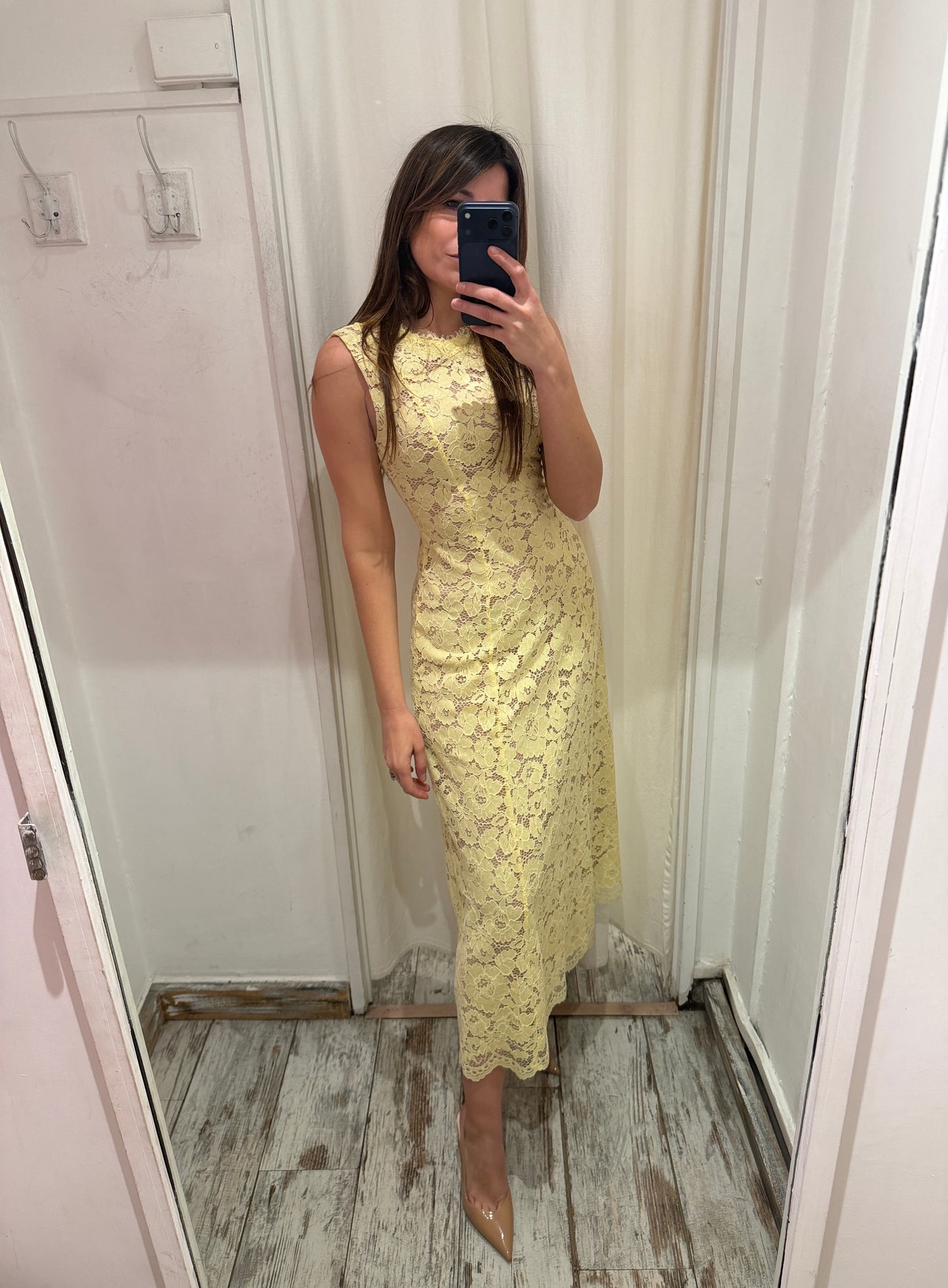 NEW COLLECTION - ABITO LONGUETTE PIZZO GIALLO