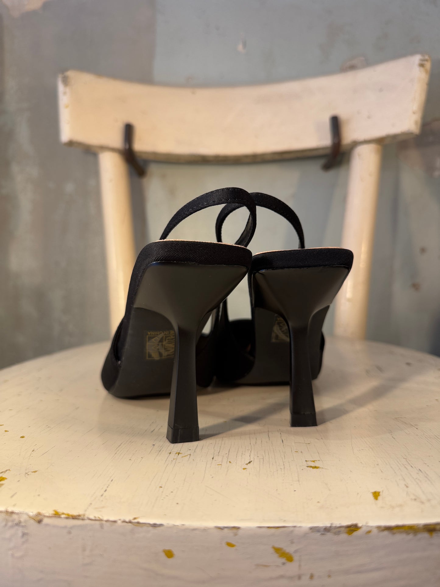 DECOLLETÈ SLINGBACK NERO TESSUTO
