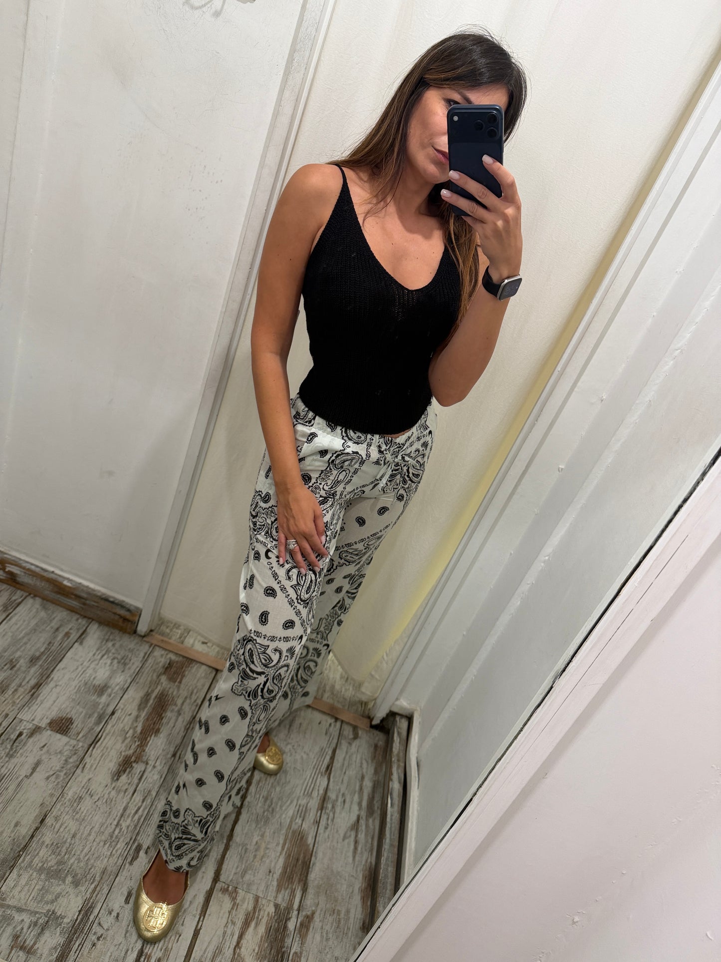 PANTALONE BANDANA BIANCO