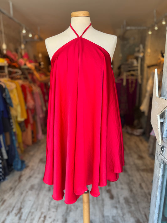 ABITO HALTER ASIMMETRICO ROSSO