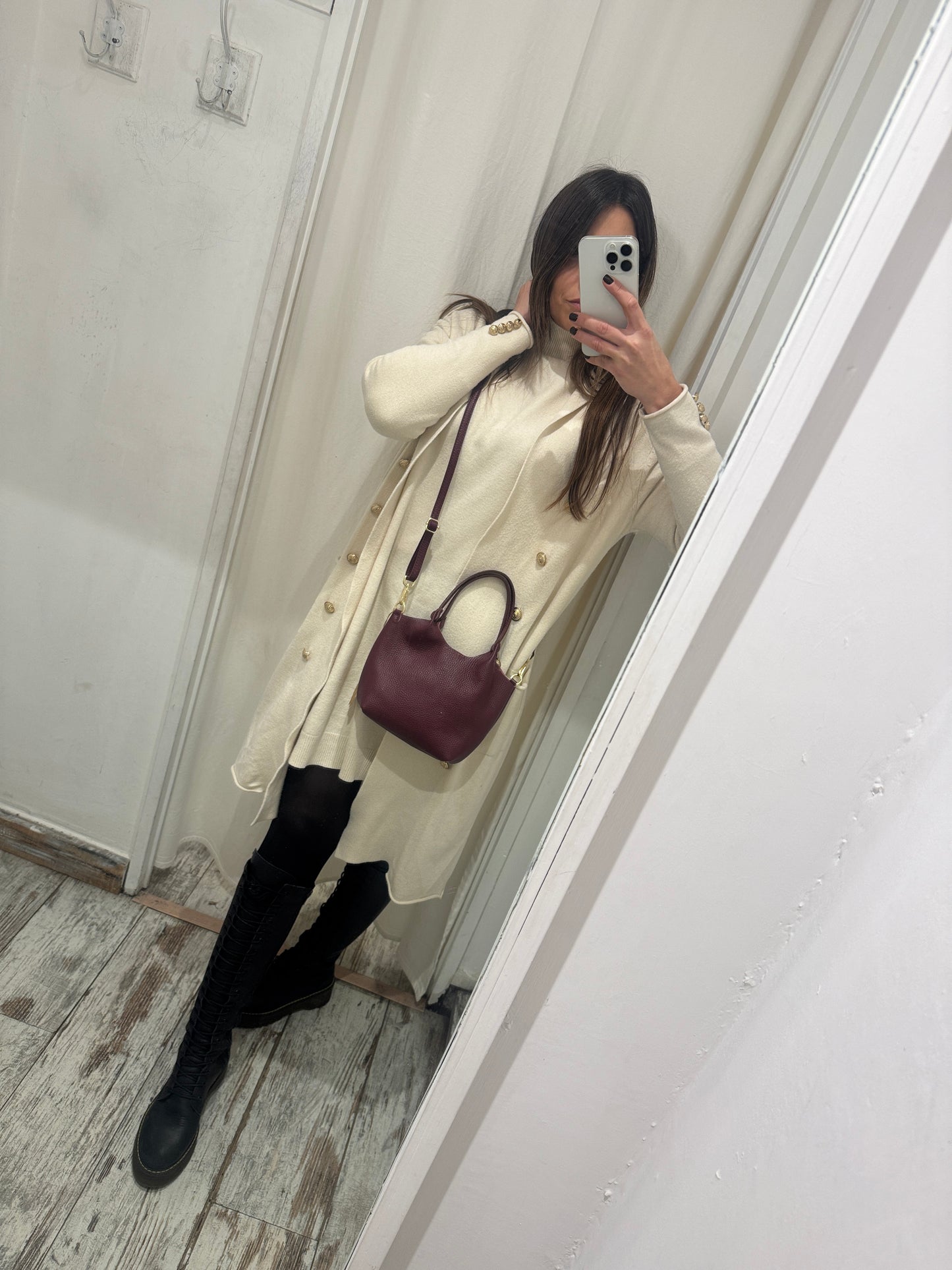MINI BAG PELLE BORDEAUX