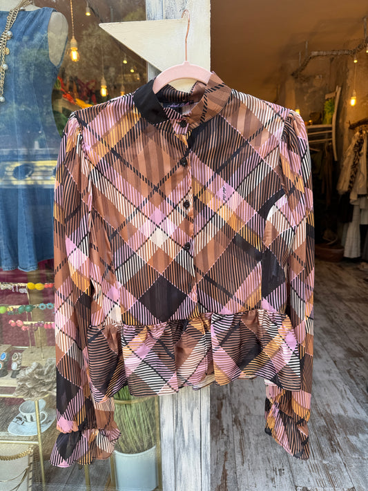 CAMICIA FANTASIA SCOZZESE GRANDE MARRONE