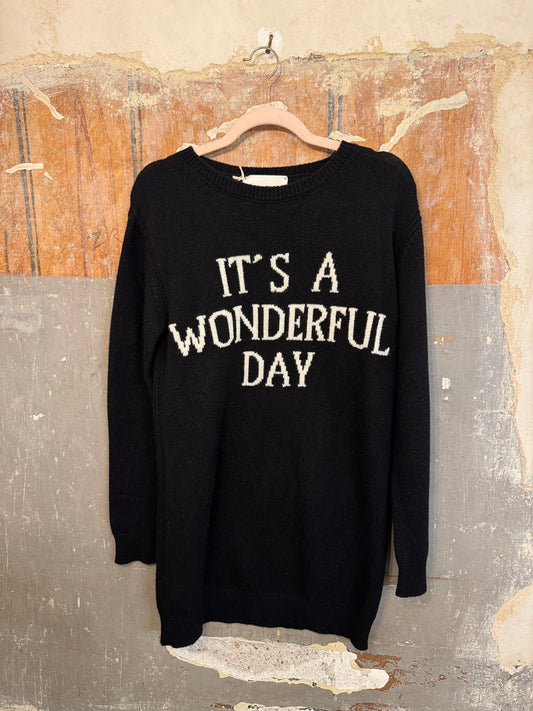 MAGLIA ALBERTA FERRETTI NERA CON SCRITTA BIANCA