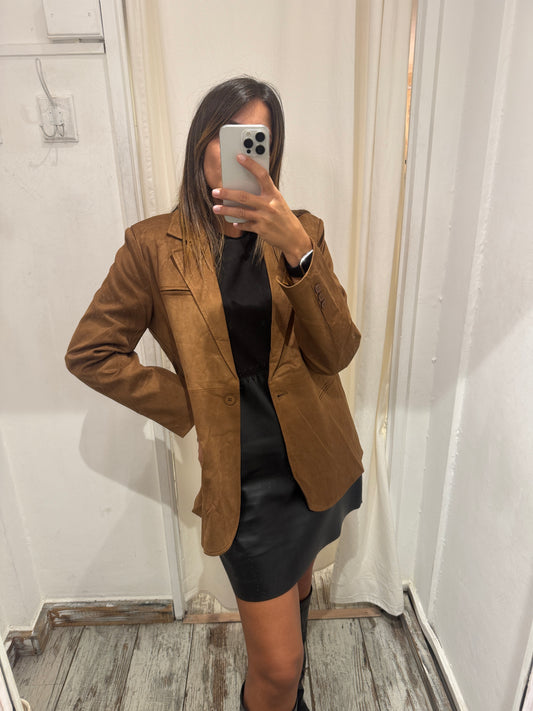 BLAZER OVER SUEDE MARRONE