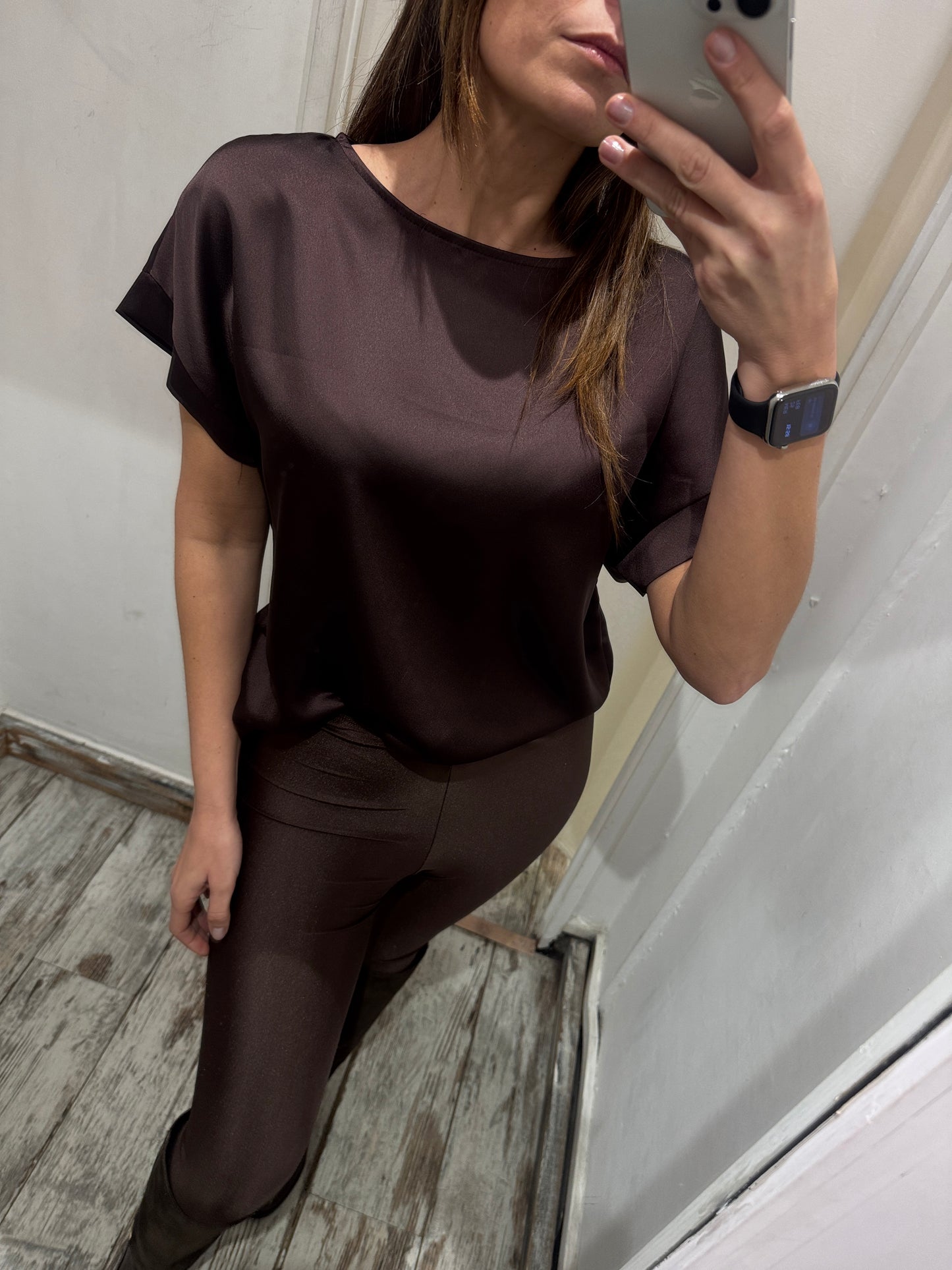 NEW COLLECTION - BLUSA SATIN TESTA DI MORO