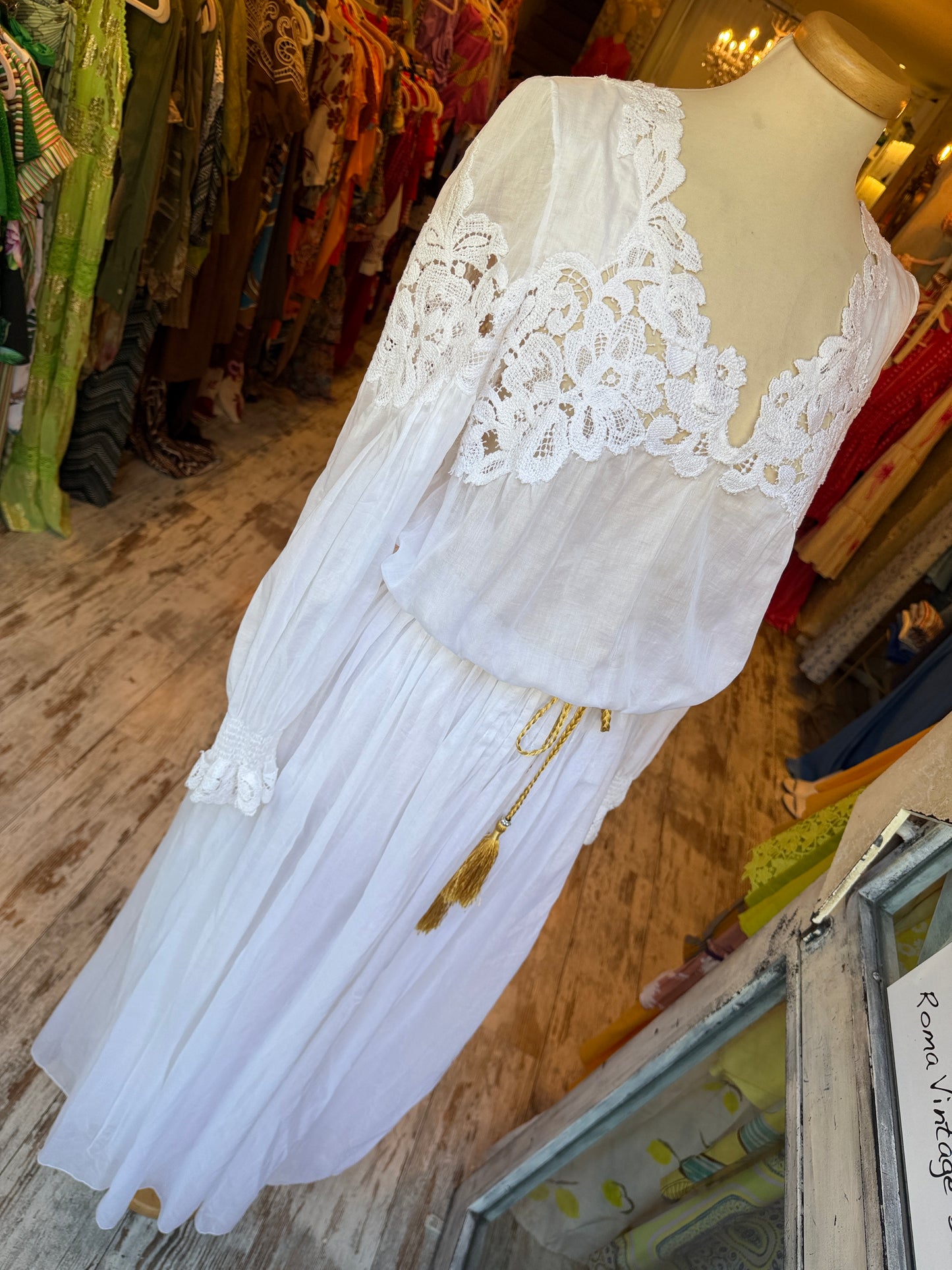 ABITO ERMANNO SCERVINO VELATO BIANCO CON PIZZO