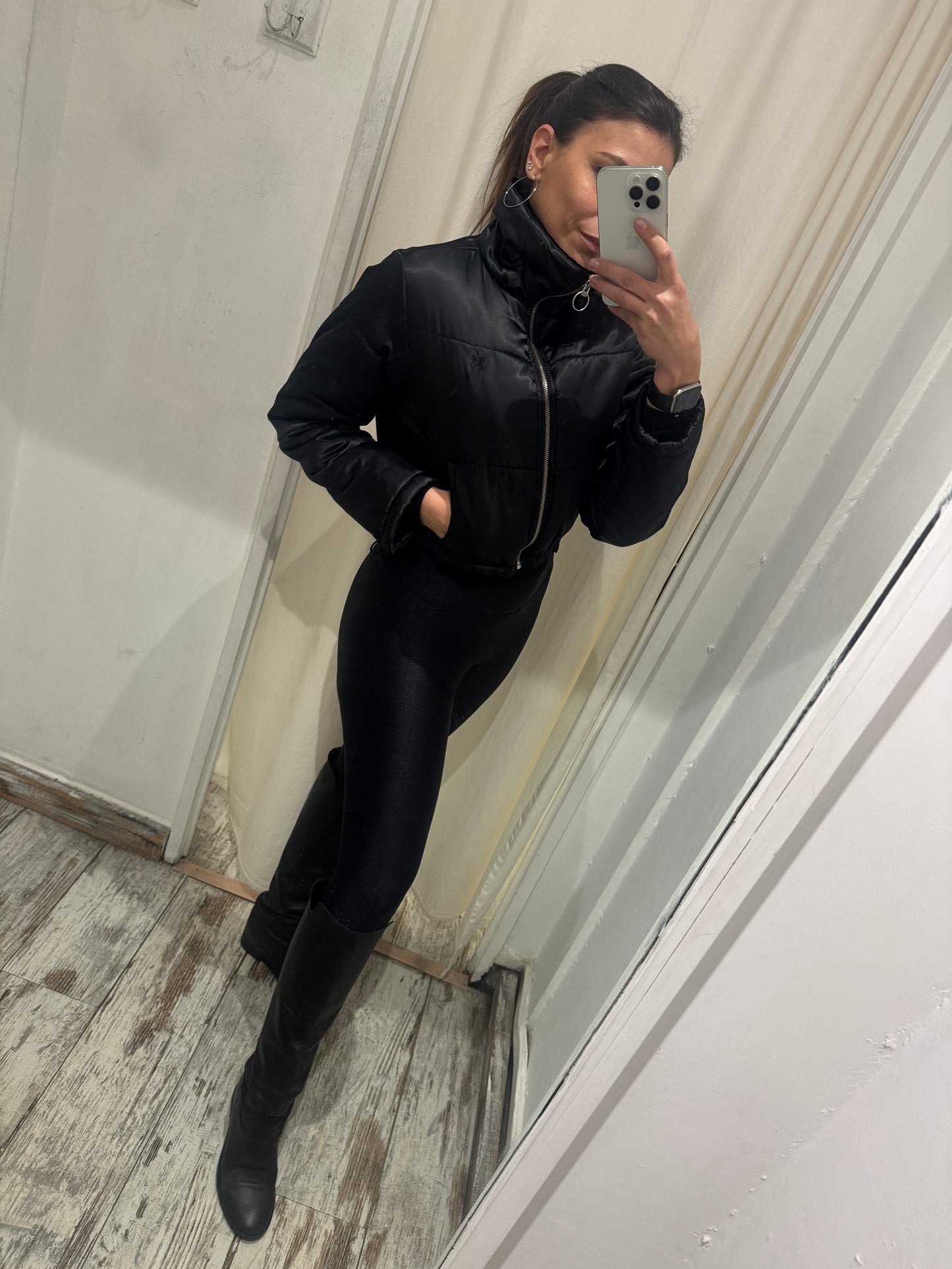 PIUMINO CROP CONVERSE NERO