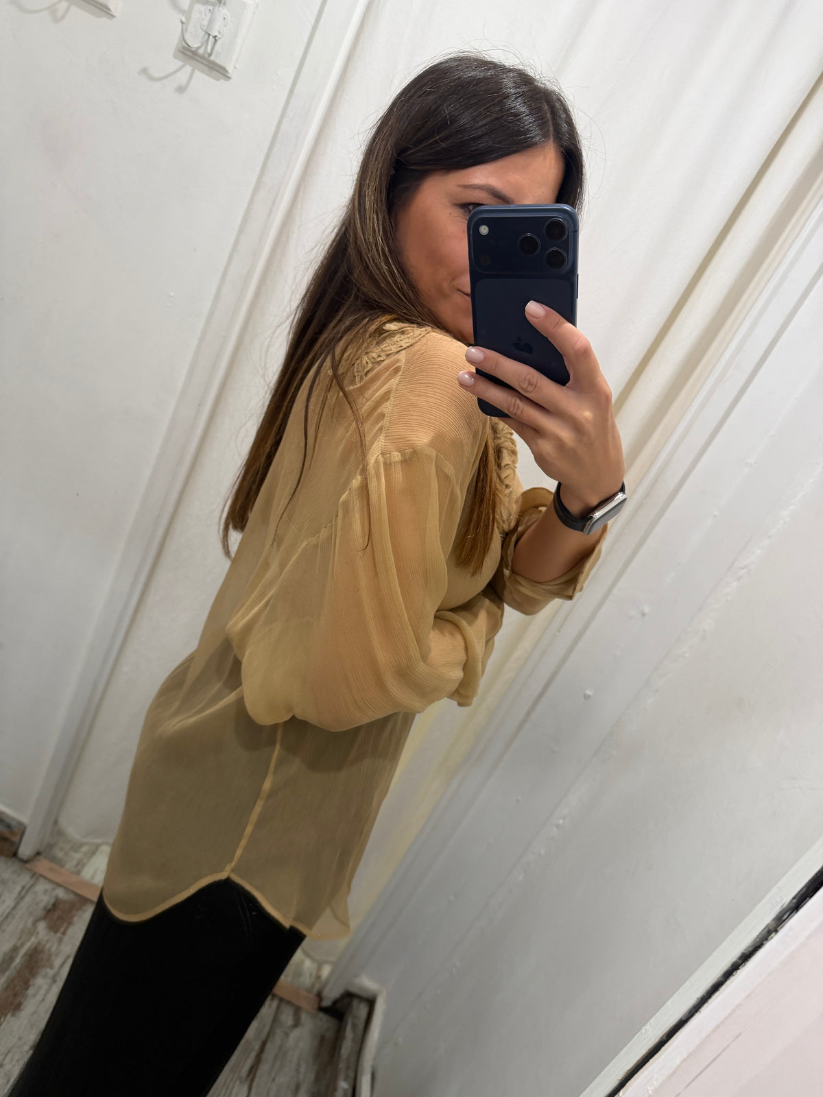 CAMICIA ERMANNO SCERVINO SETA CAMMELLO