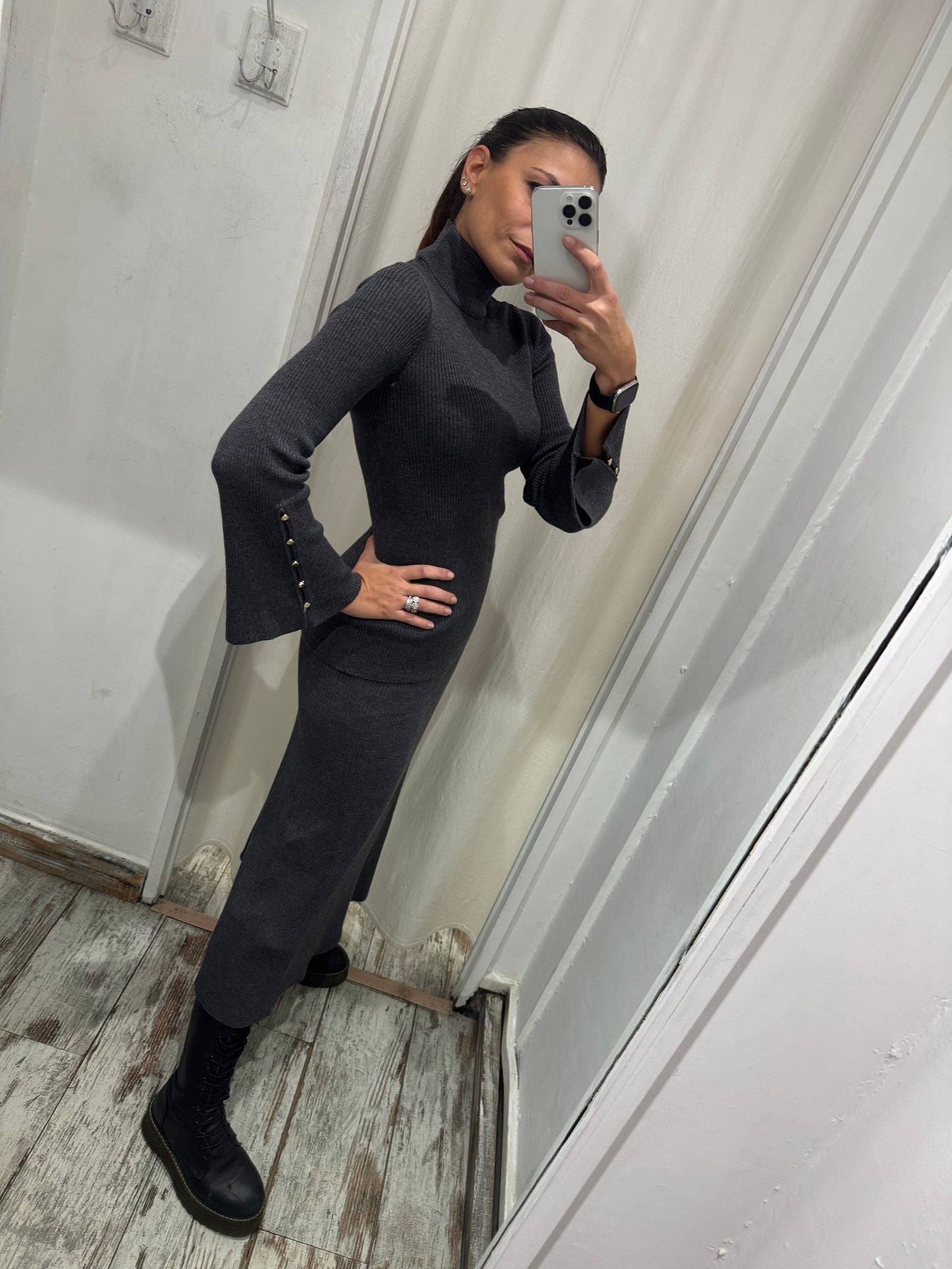 COMPLETO LUISA SPAGNOLI IN MAGLIA GRIGIO