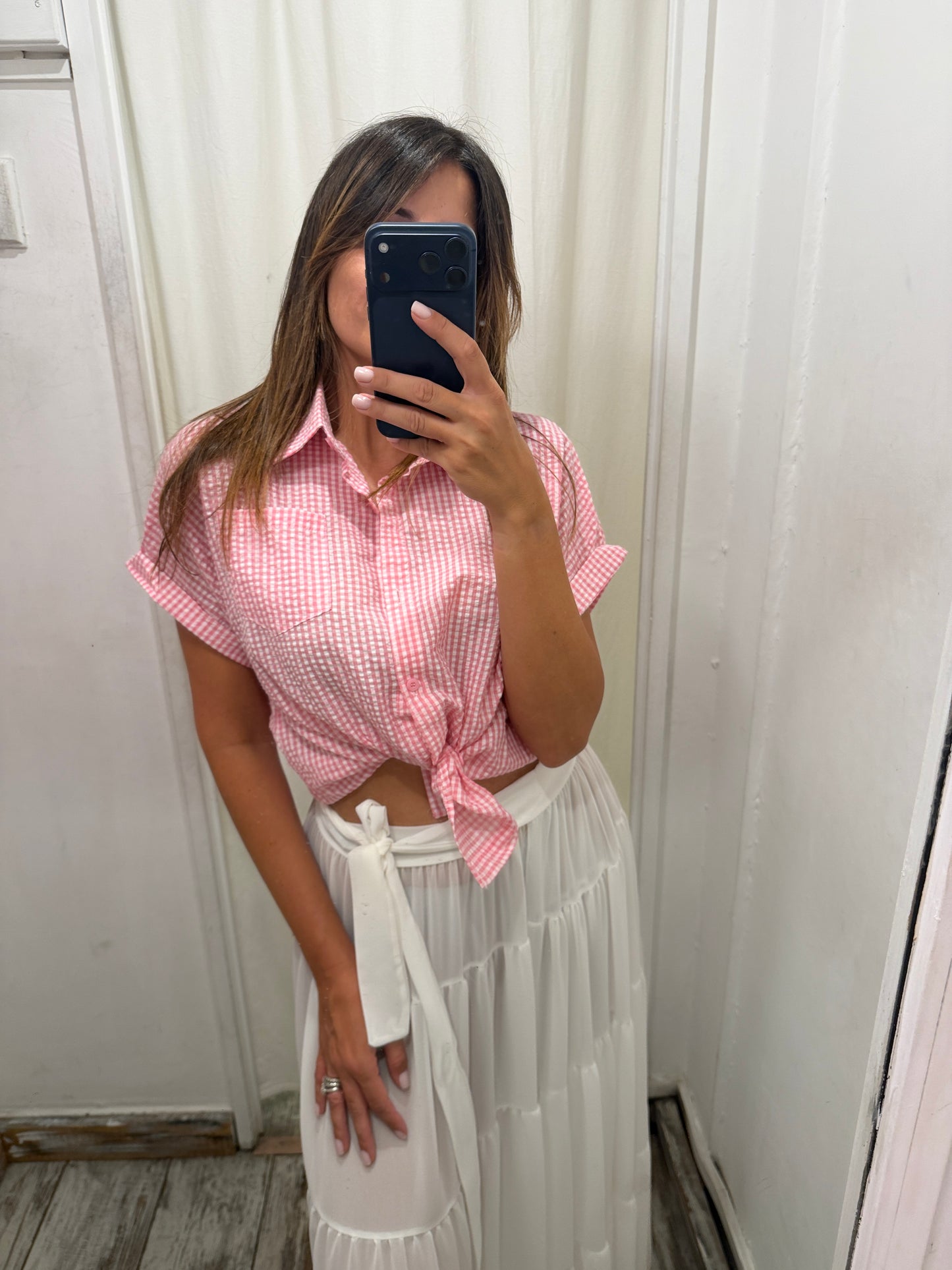 CAMICIA OVER VICHY ROSA
