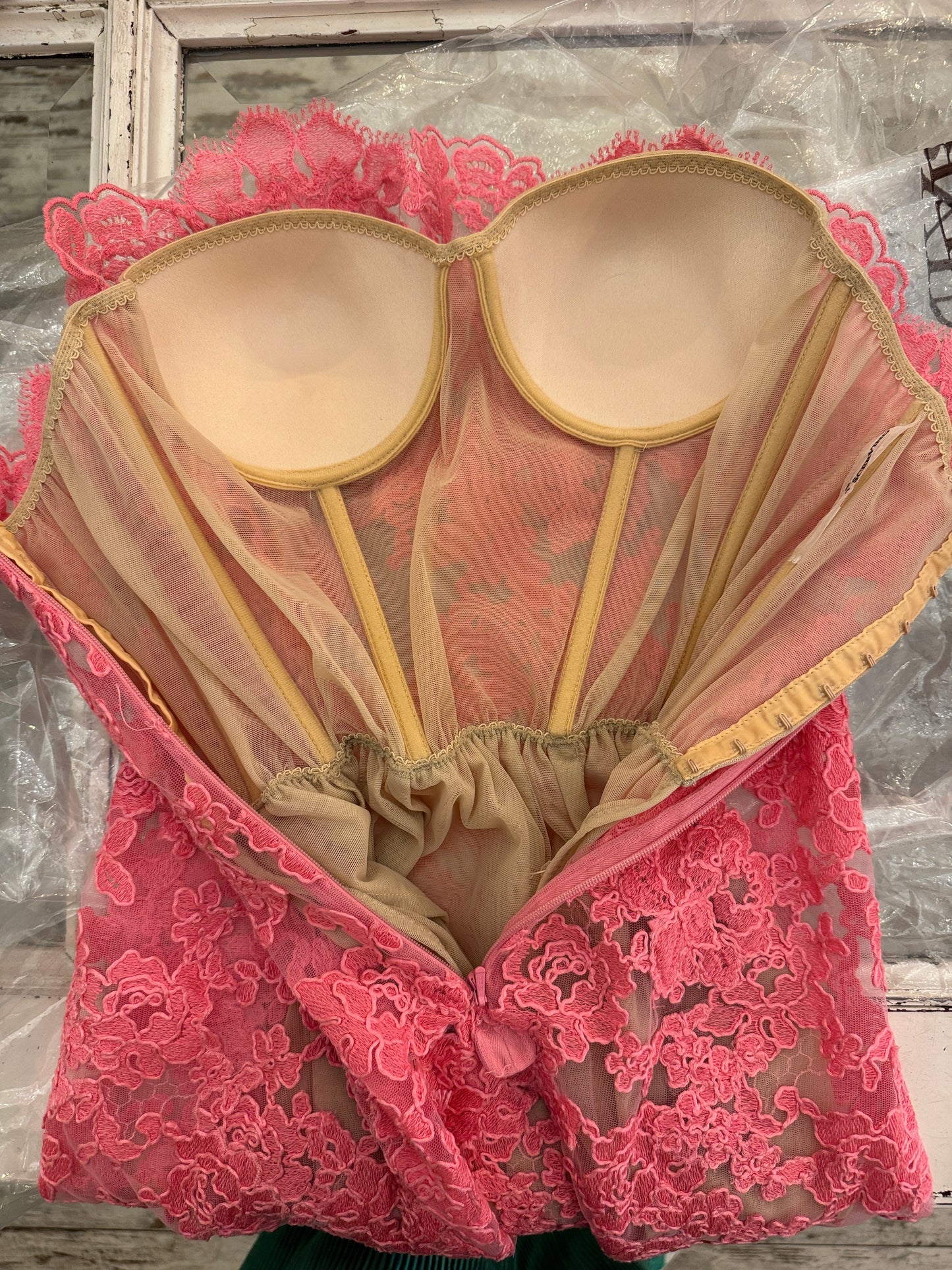 ABITO BUSTIER ERMANNO SCERVINO PIZZO SALMONE
