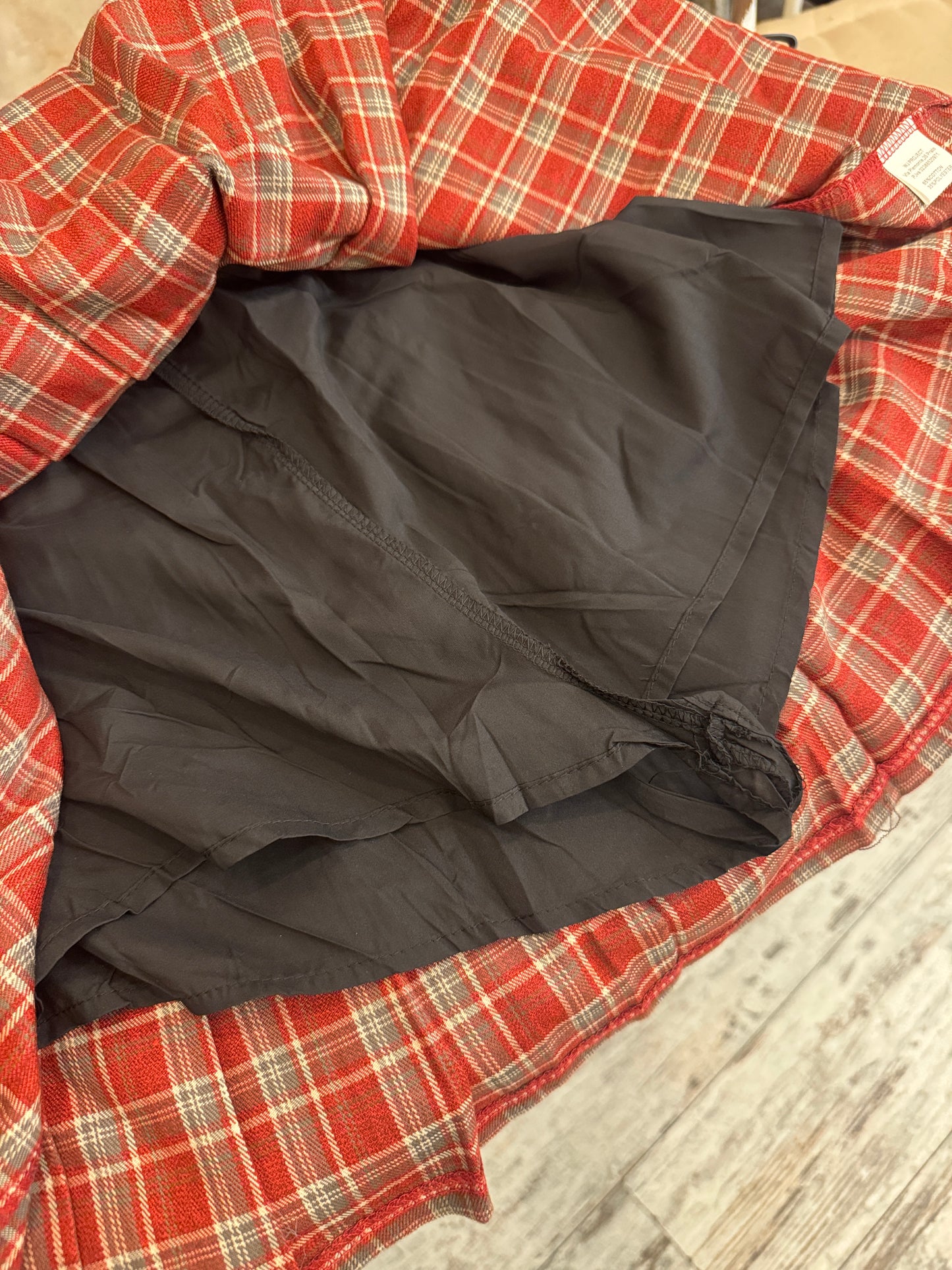 MINI GONNA TARTAN ROSSO E GRIGIO