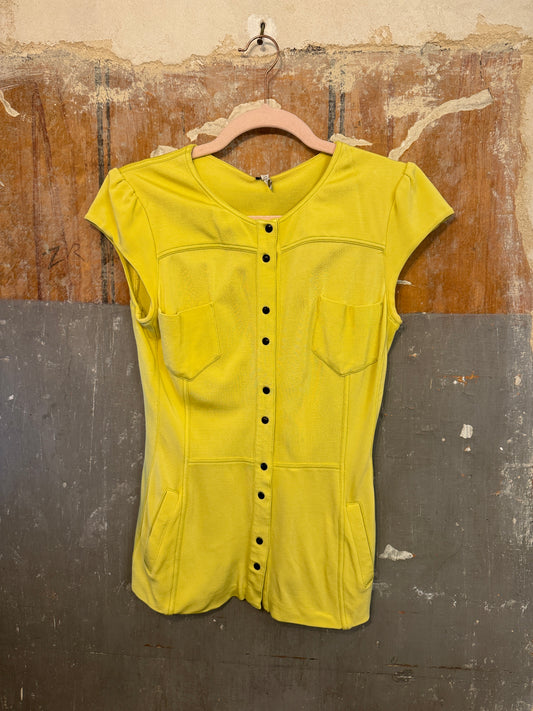 NEW COLLECTION - CAMICIA PIANURA STUDIO LYCRA GIALLO FLUO