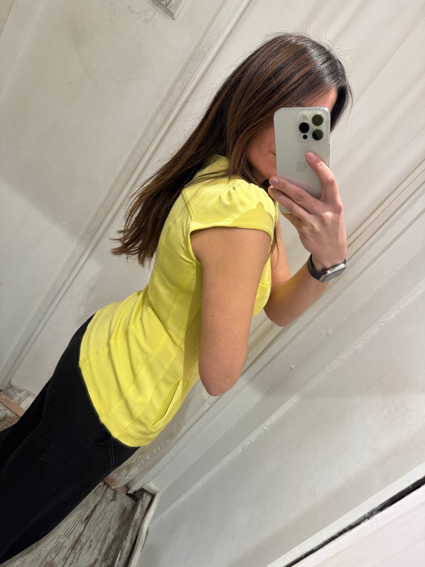 NEW COLLECTION - CAMICIA PIANURA STUDIO LYCRA GIALLO FLUO