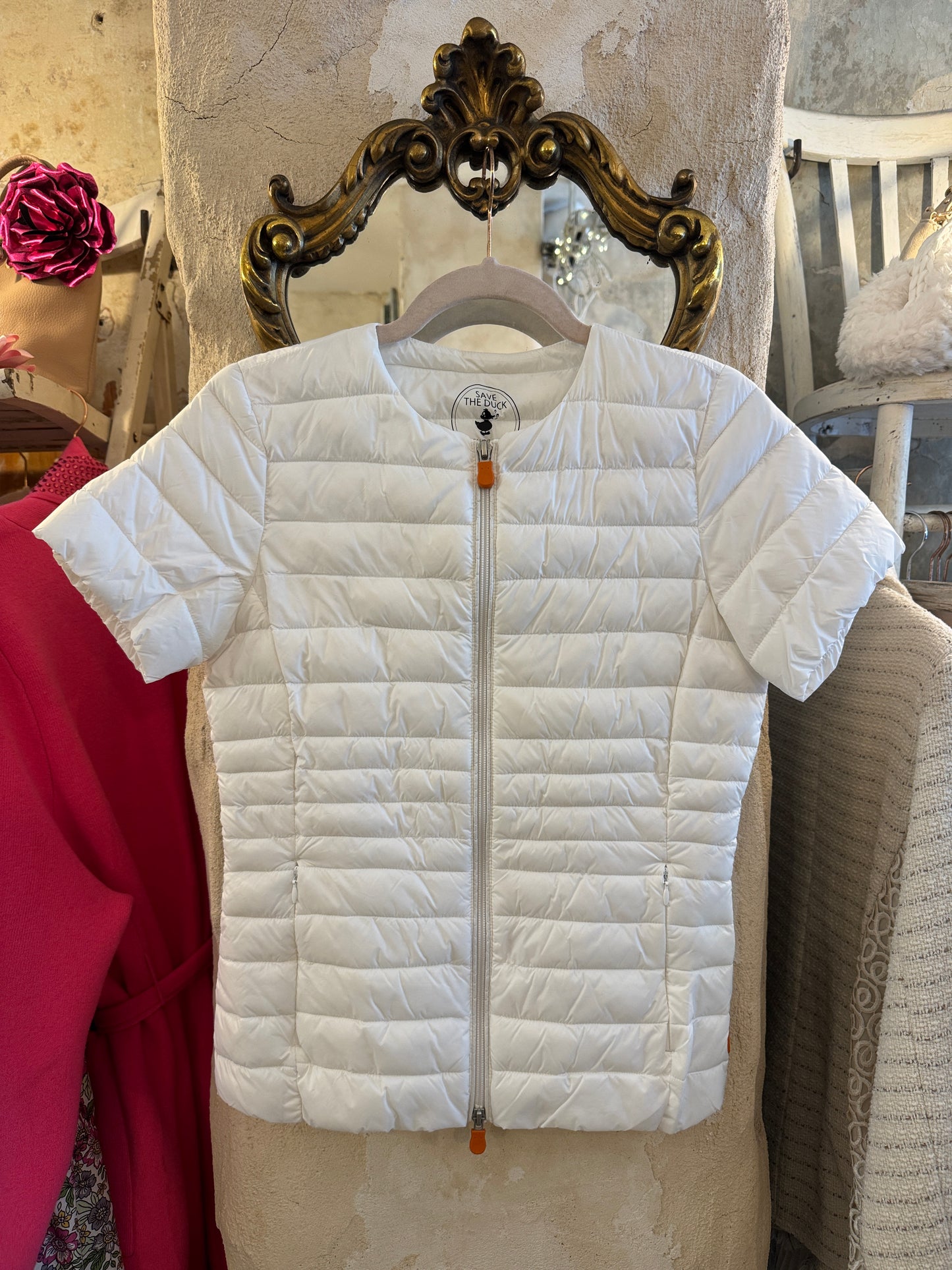 NEW COLLECTION - PIUMINO SAVE the DUCK BIANCO MANICA CORTA