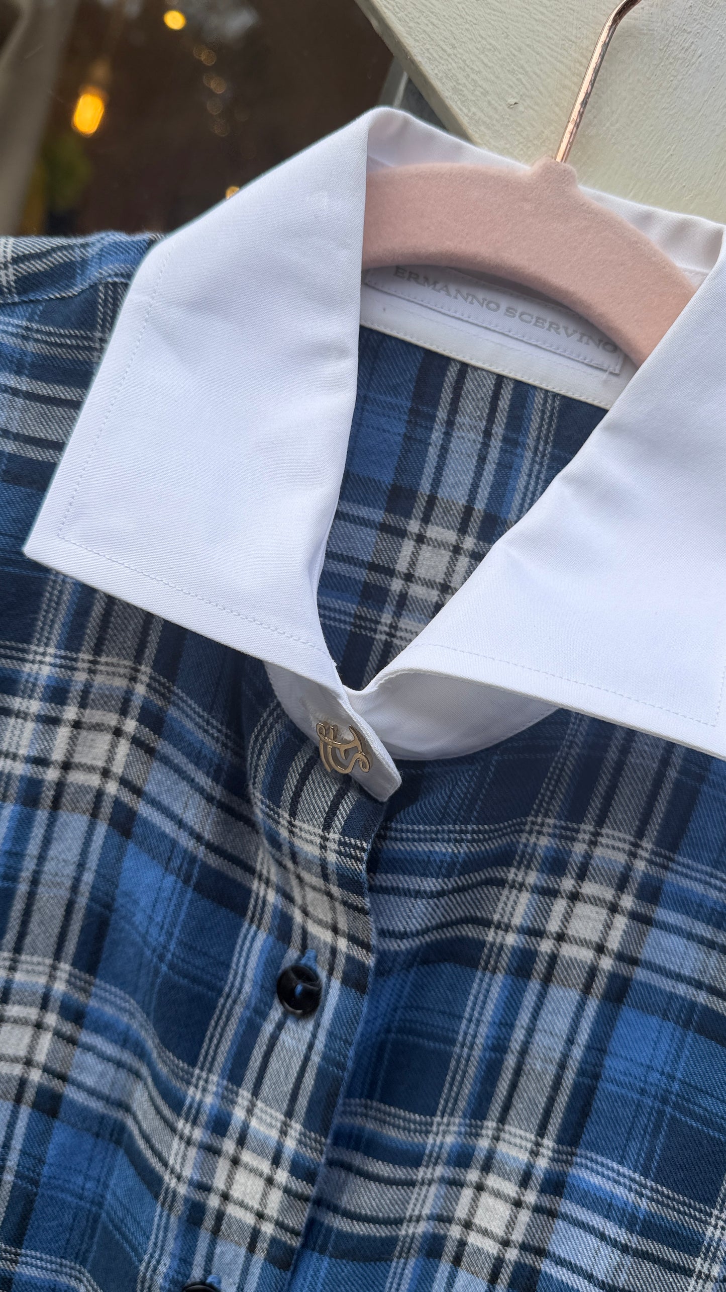 NEW COLLECTION - CAMICIA ERMANNO SCERVINO TARTAN AZZURRO