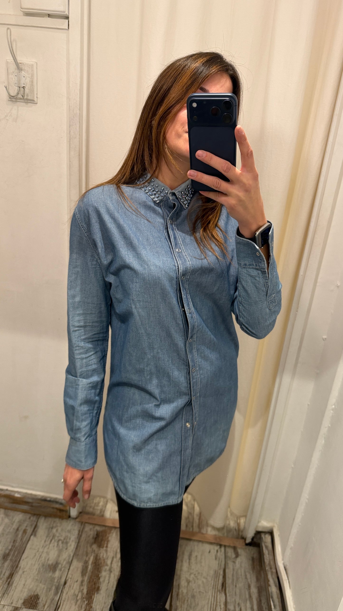 NEW COLLECTION - CAMICIA ERMANNO SCERVINO DENIM LUNGA