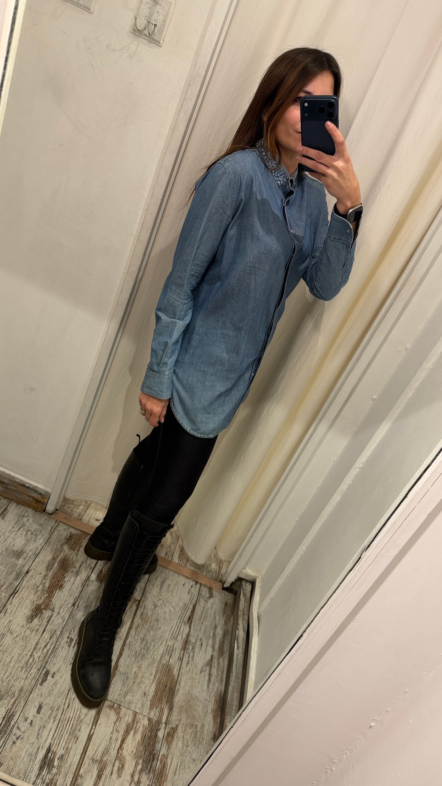 NEW COLLECTION - CAMICIA ERMANNO SCERVINO DENIM LUNGA