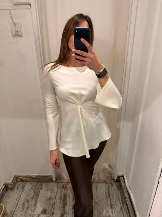 NEW COLLECTION - BLUSA 24.25 PANNA DRAPPEGGIO