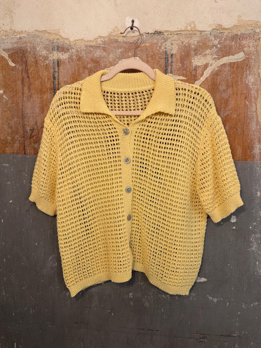 NEW COLLECTION - POLO TRAFORATA GIALLA MANICA CORTA