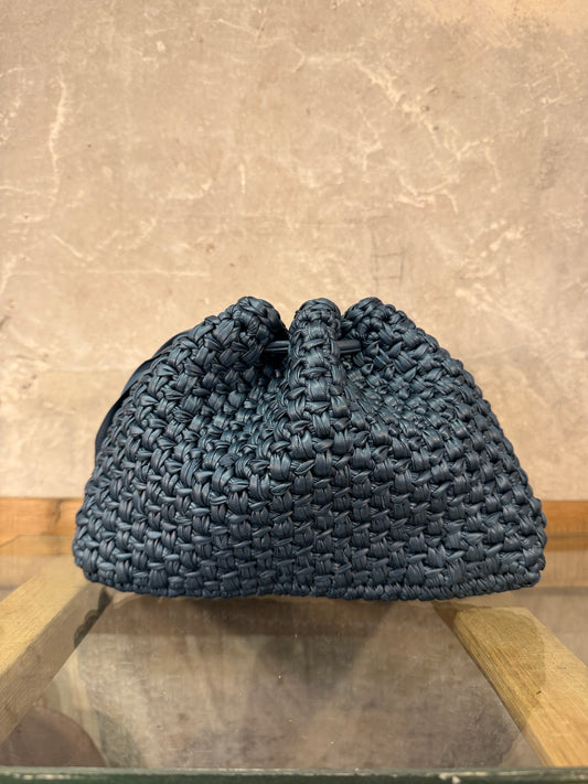 CLUTCH PICCOLA ECOPELLE BLU DENIM