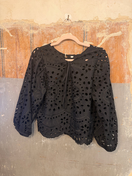 NEW COLLECTION - BLUSA SANGALLO NERO